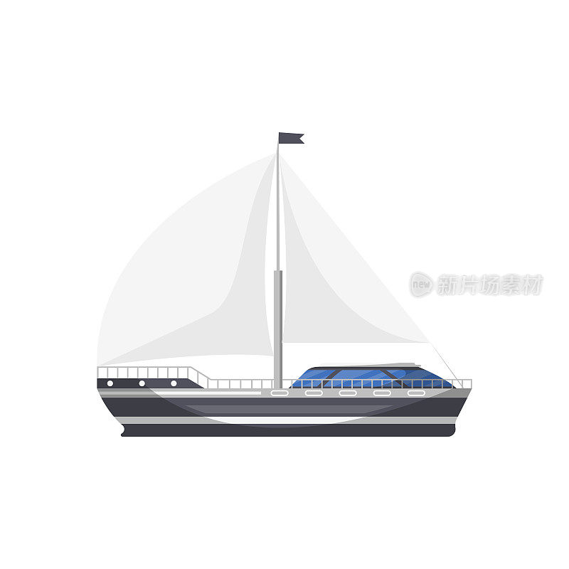 Cruise yacht side view isolated icon